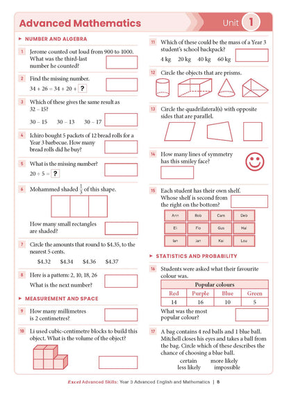 Excel Advanced Skills - Advanced English and Mathematics Year 3
