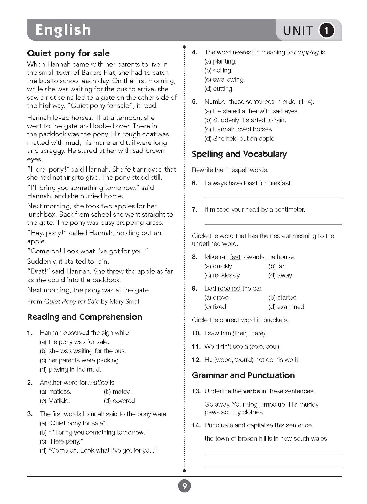 Excel Basic Skills - English and Mathematics Year 3