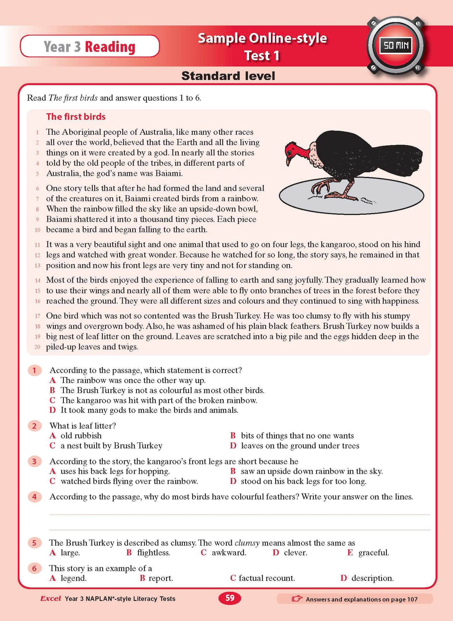 Excel Year 3 NAPLAN*-style Literacy Tests