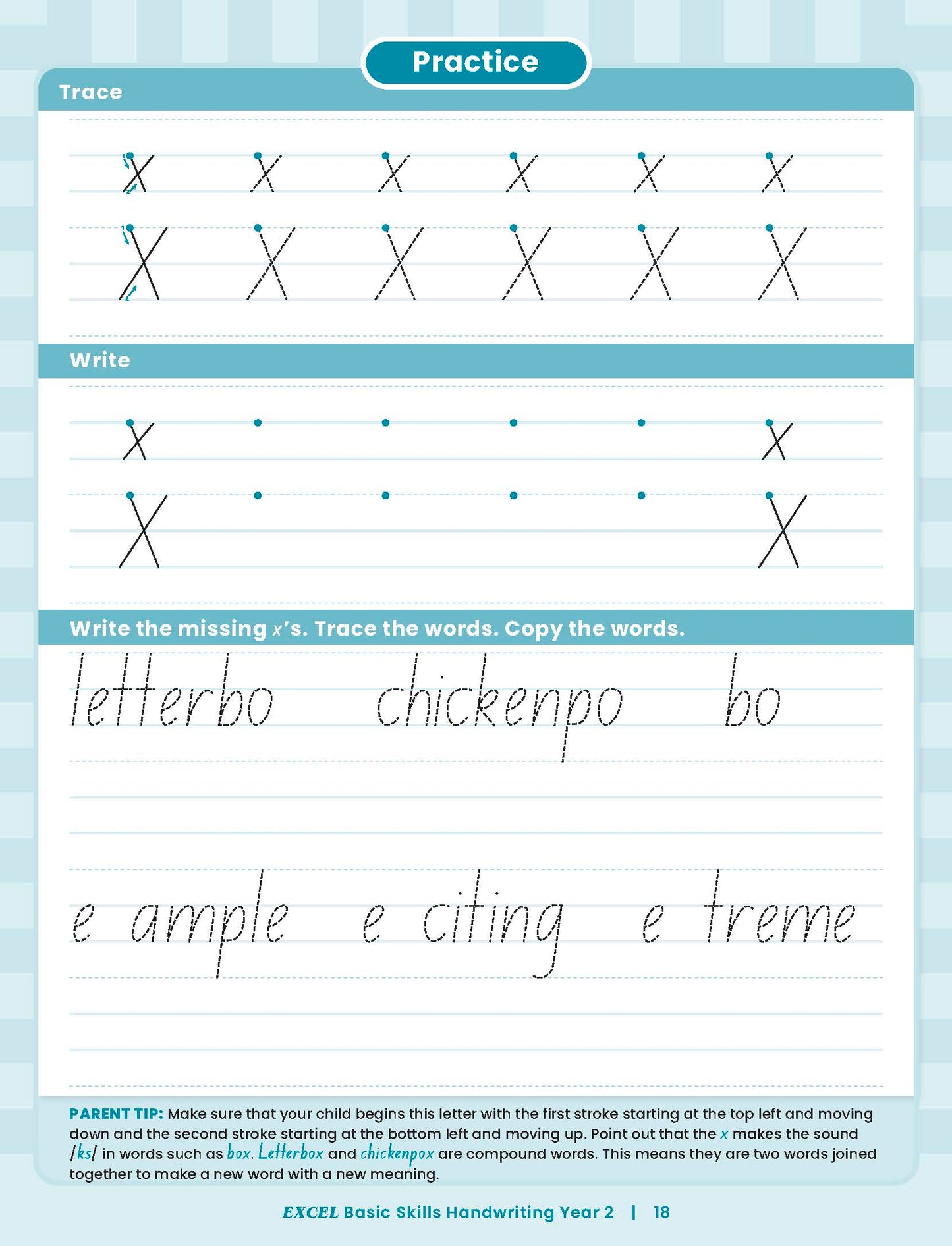 Excel Basic Skills - Handwriting Year 2