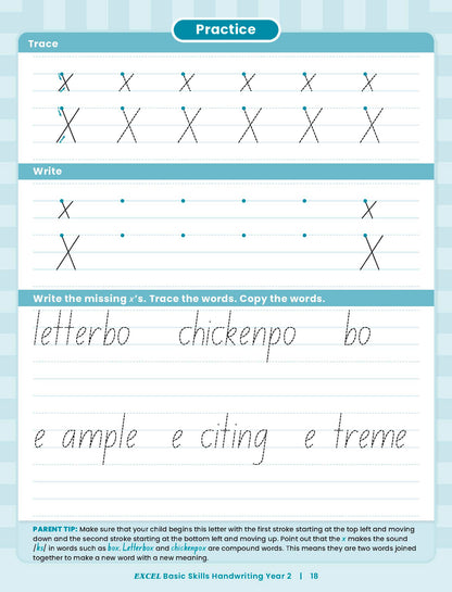 Excel Basic Skills - Handwriting Year 2