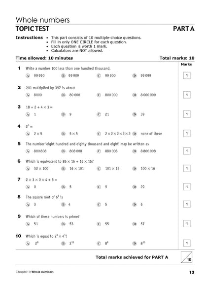 Excel Essential Skills - Mathematics Extension Revision & Exam Workbook Year 7