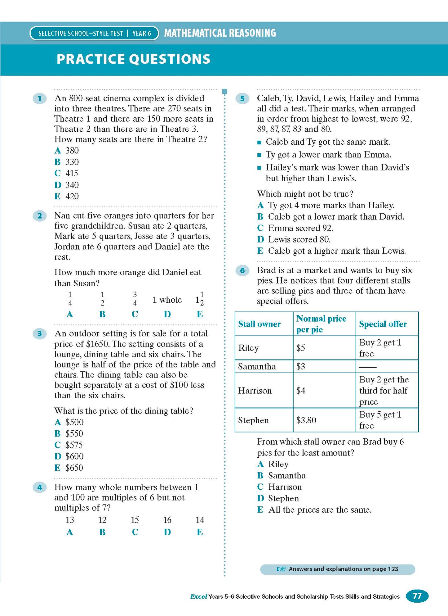 Excel Test Skills - Selective Schools and Scholarship Tests Skills & Strategies Years 5-6