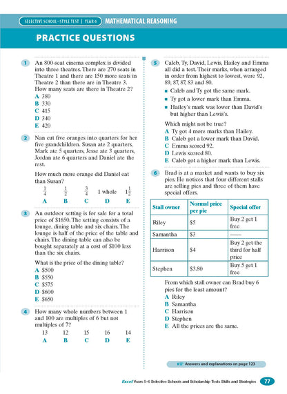 Excel Test Skills - Selective Schools and Scholarship Tests Skills & Strategies Years 5-6