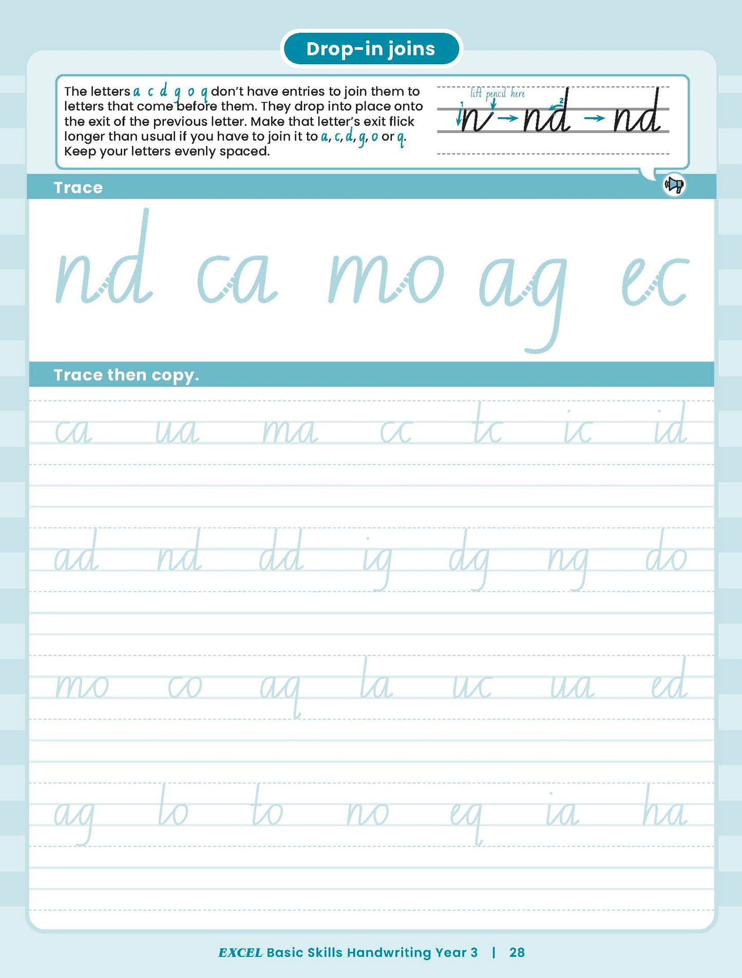 Excel Basic Skills - Handwriting Year 3