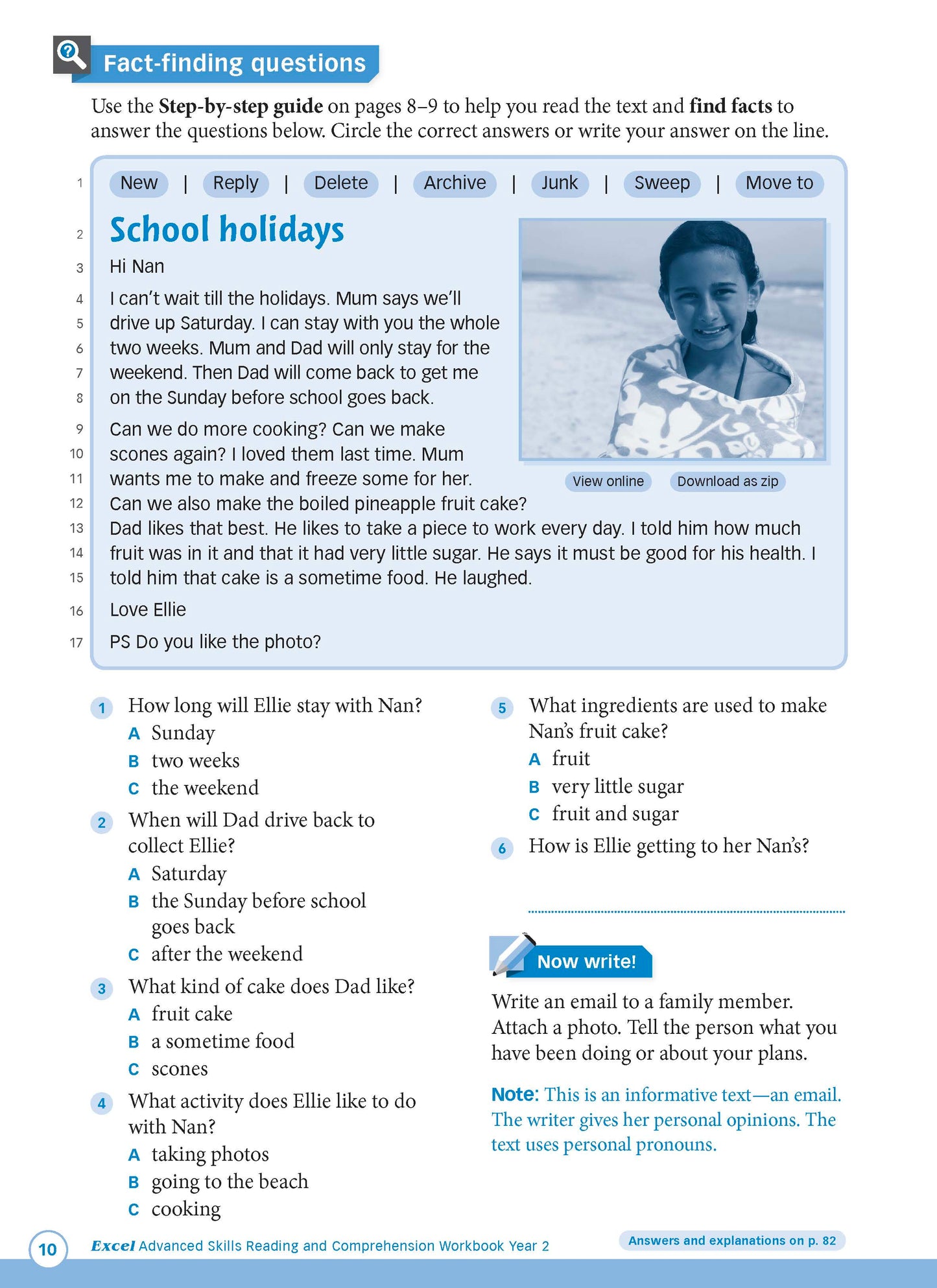 Excel Advanced Skills - Reading and Comprehension Workbook Year 2