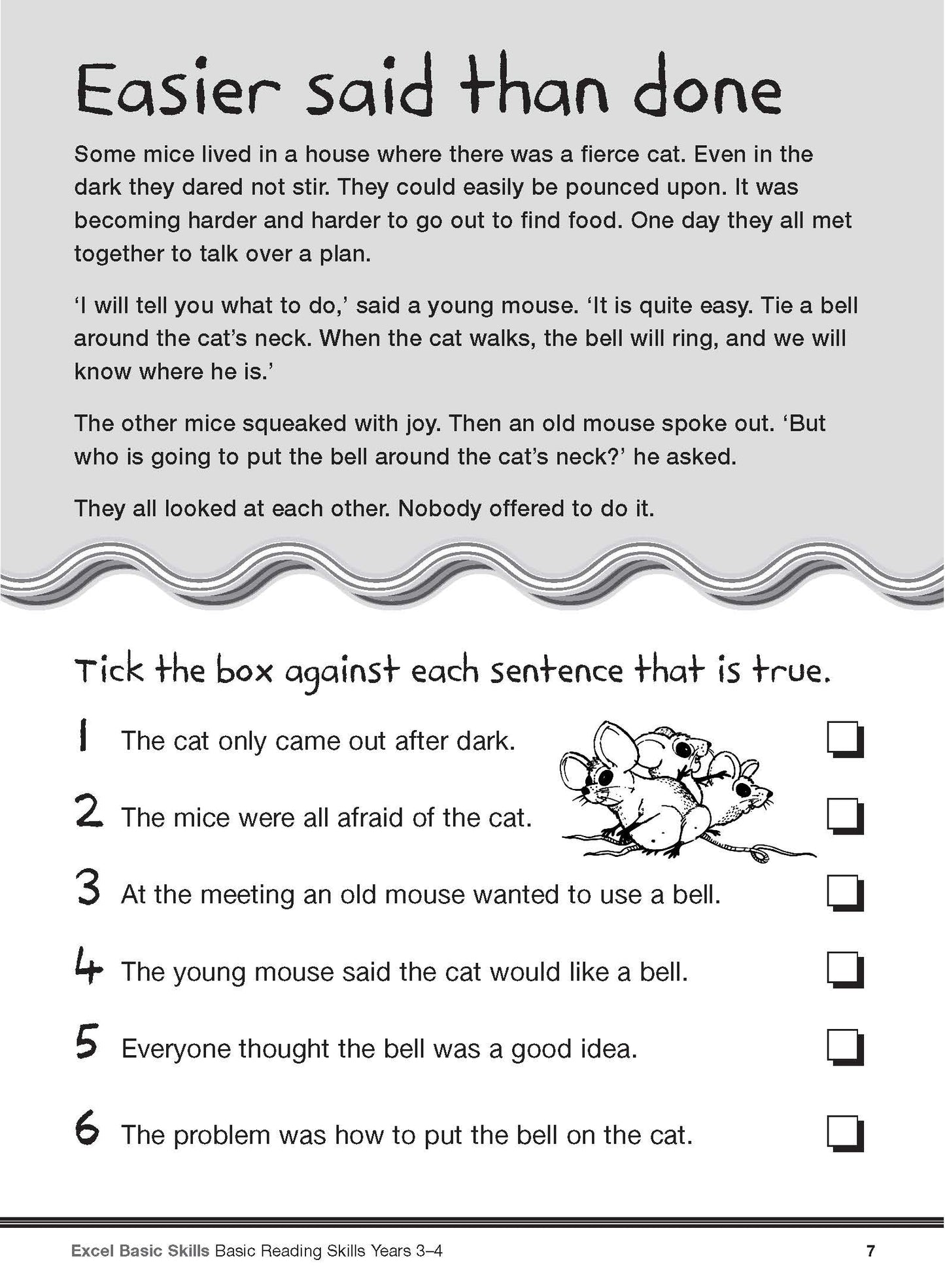 Excel Basic Skills - Basic Reading Skills Years 3-4