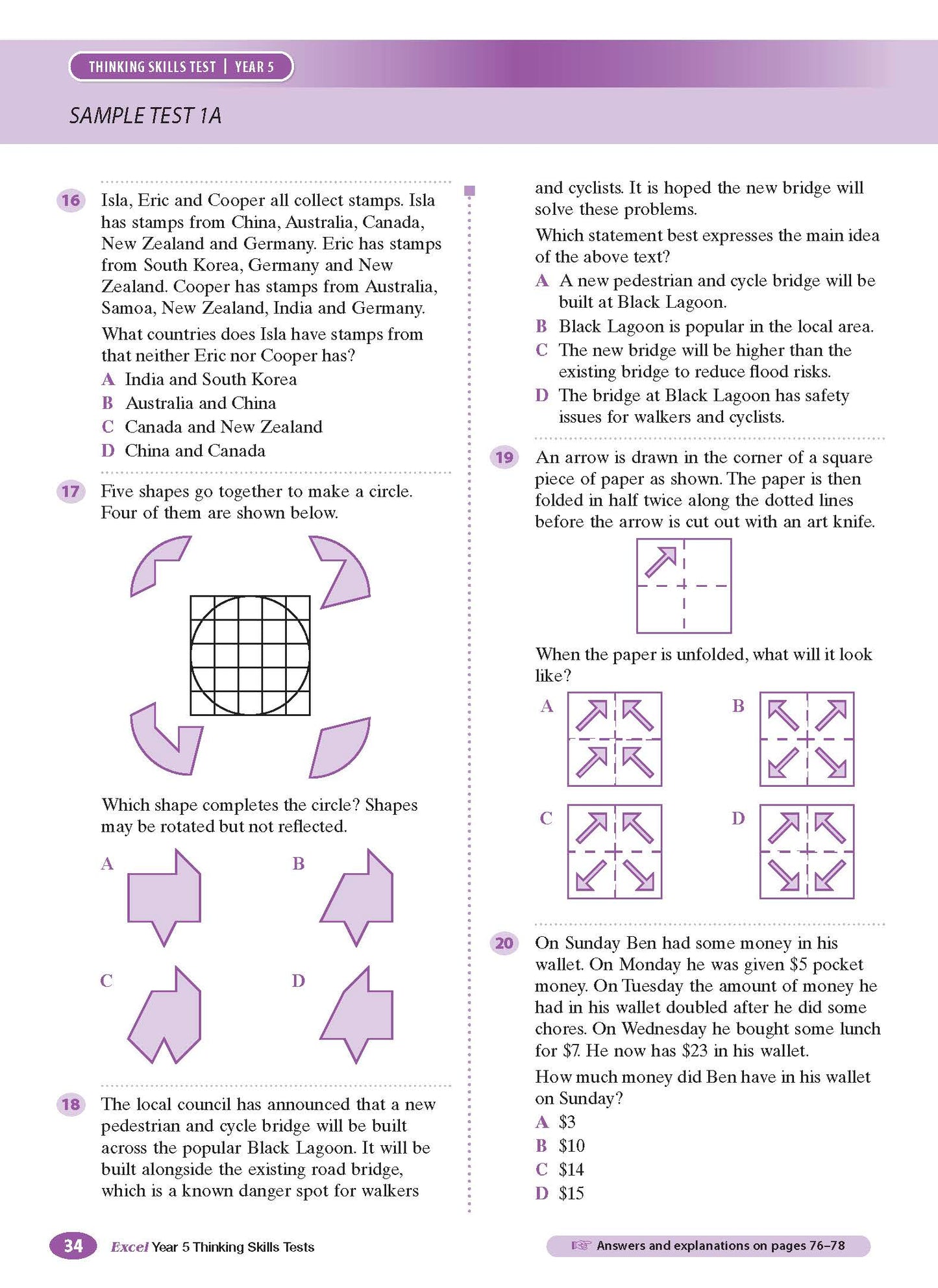Excel Selective Schools and Scholarship Mathematical Reasoning Tests Years 5-6