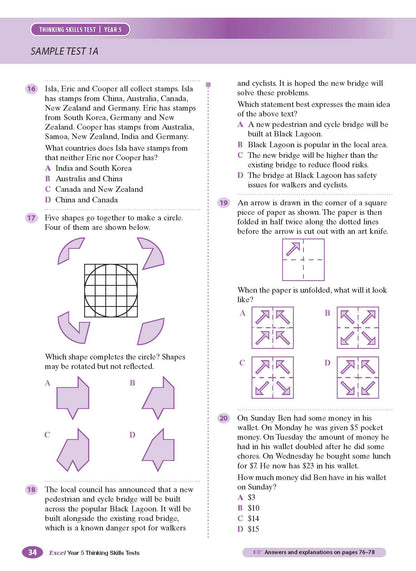 Excel Selective Schools and Scholarship Mathematical Reasoning Tests Years 5-6