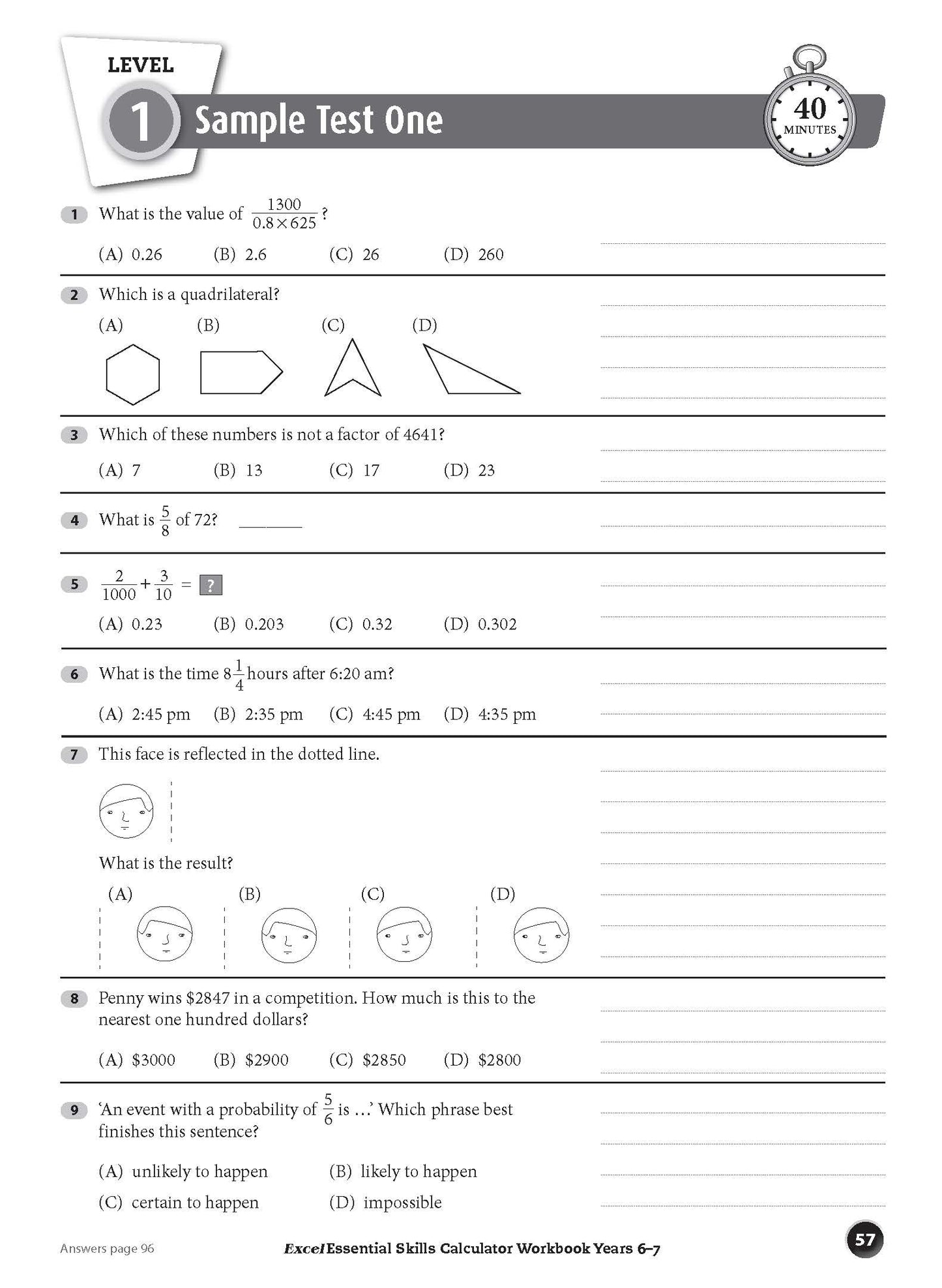 Excel Essential Skills - Calculator Workbook Years 6-7