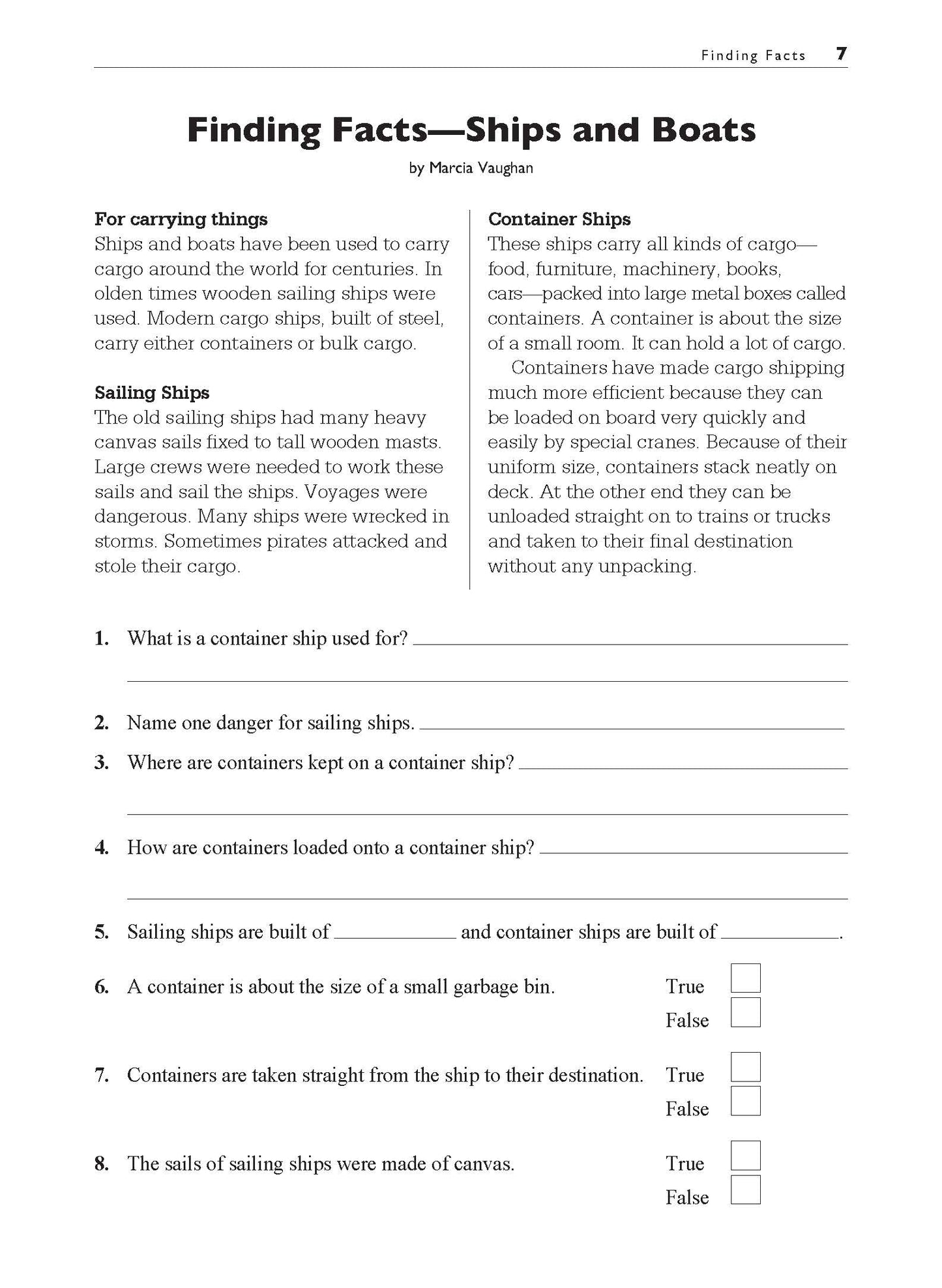 Excel Basic Skills - Comprehension and Written Expression Year 3