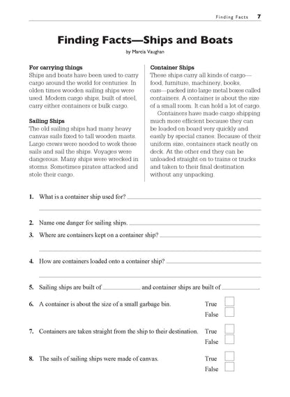 Excel Basic Skills - Comprehension and Written Expression Year 3
