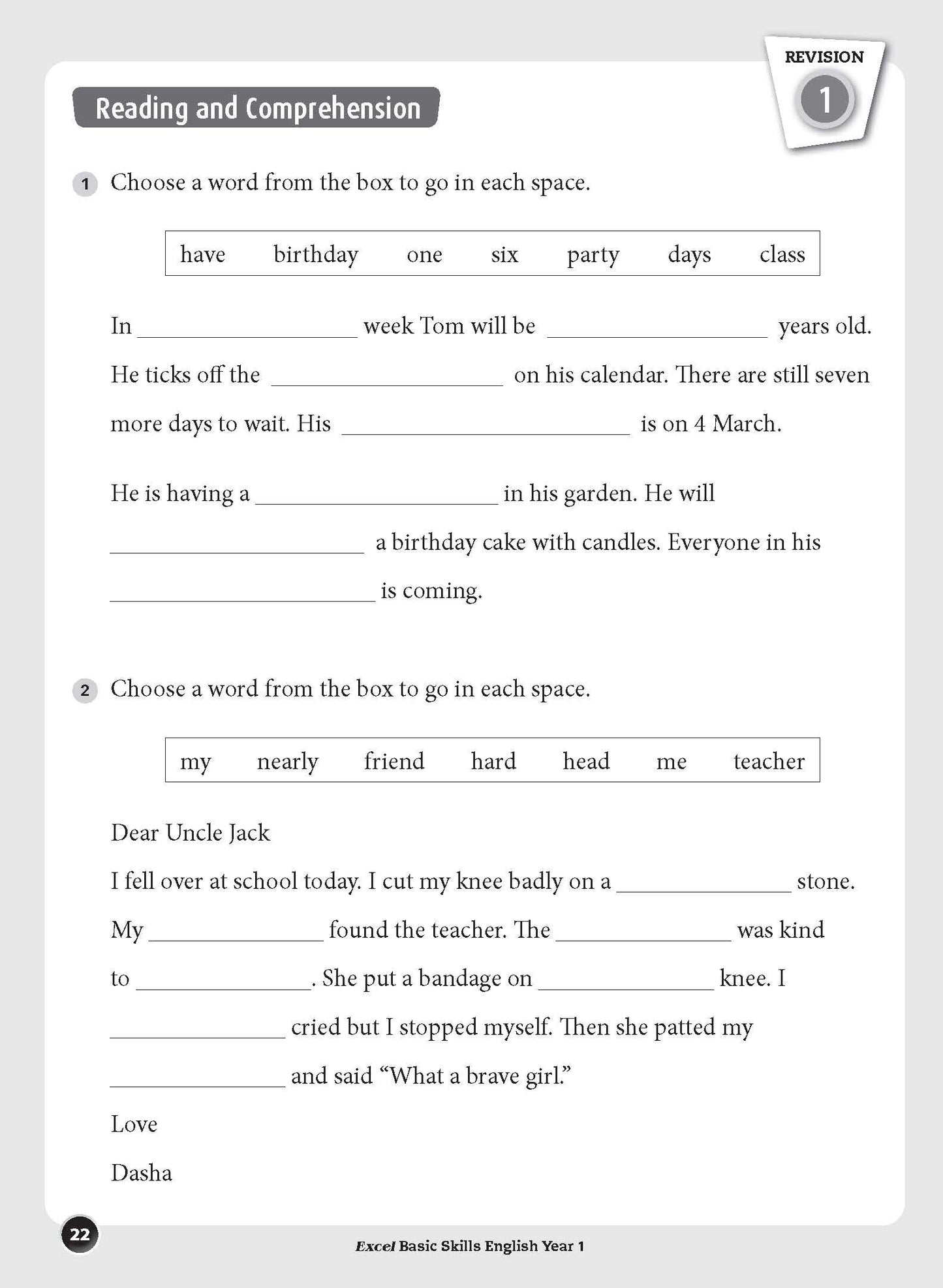 Excel Basic Skills - English Year 1