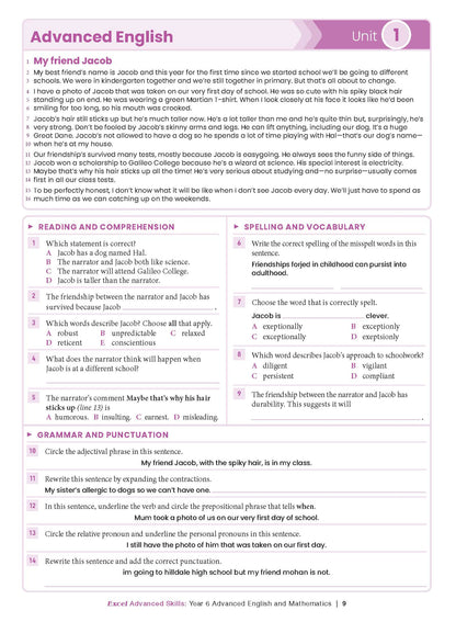 Excel Advanced Skills - Advanced English and Mathematics Year 6