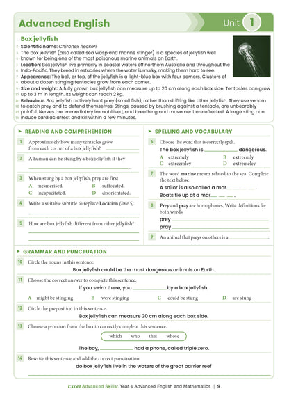 Excel Advanced Skills - Advanced English and Mathematics Year 4