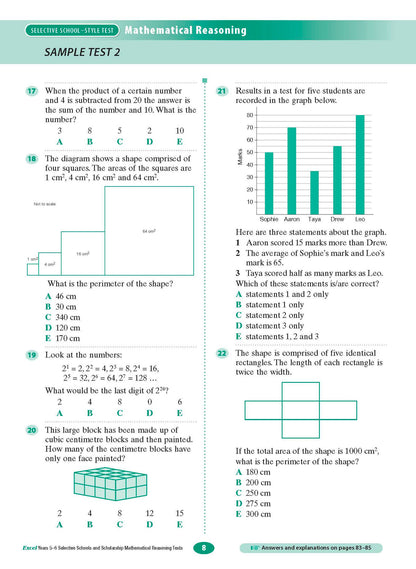 Excel Selective Schools and Scholarship Mathematical Reasoning Tests Years 5-6