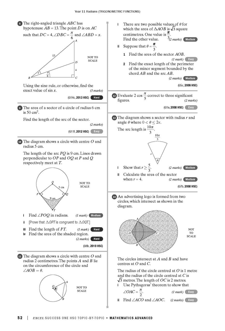 Excel Success One HSC Year 12 Mathematics Advanced (2023 Edition)