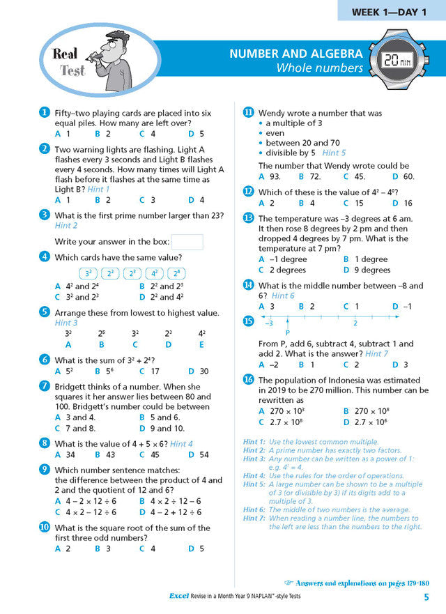 Excel Revise in a Month Year 9 NAPLAN*-style Tests
