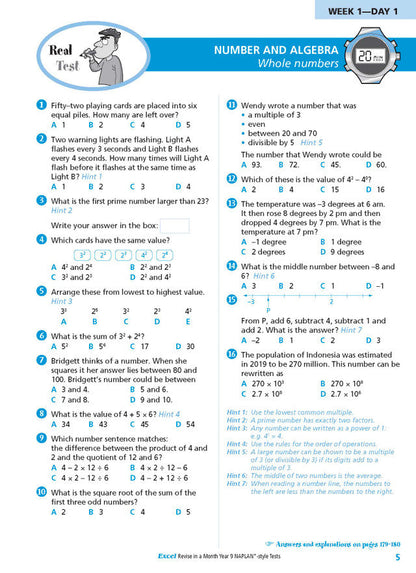 Excel Revise in a Month Year 9 NAPLAN*-style Tests