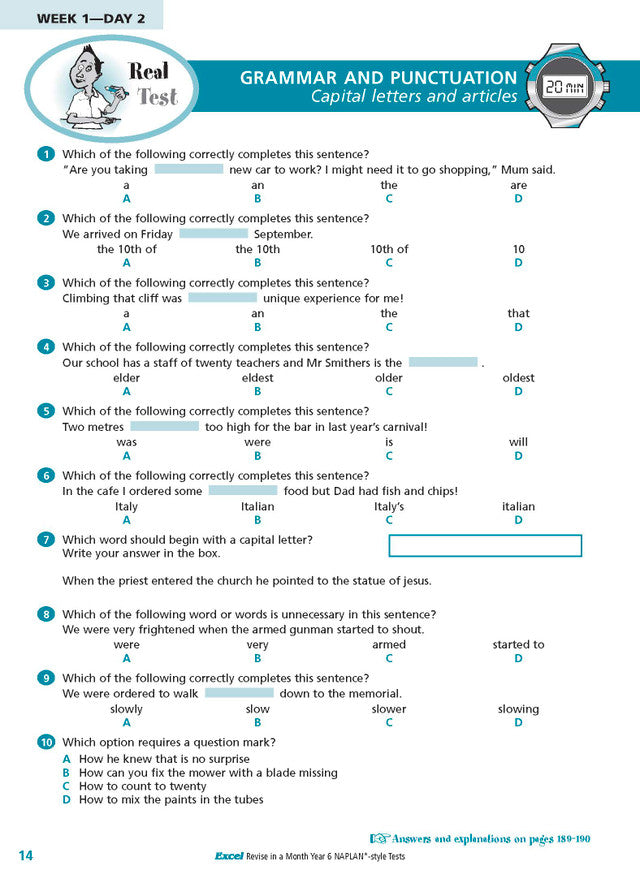 Excel Revise in a Month Year 6 NAPLAN*-style Tests