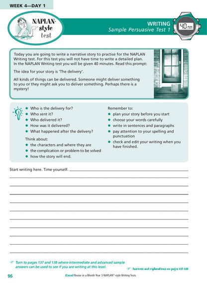 Excel Revise in a Month Year 3 NAPLAN*-style Writing Tests