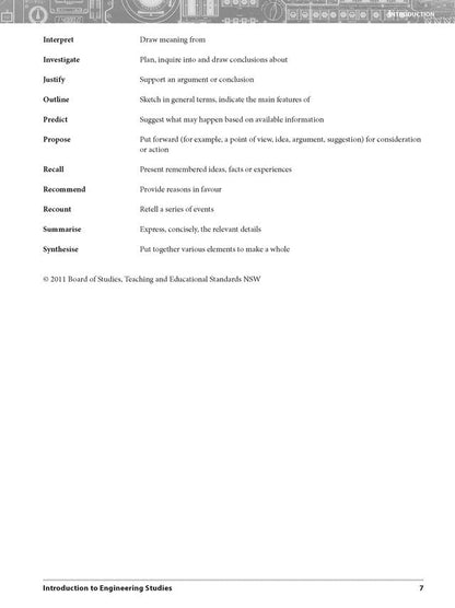 Excel HSC Year 11 Engineering Studies