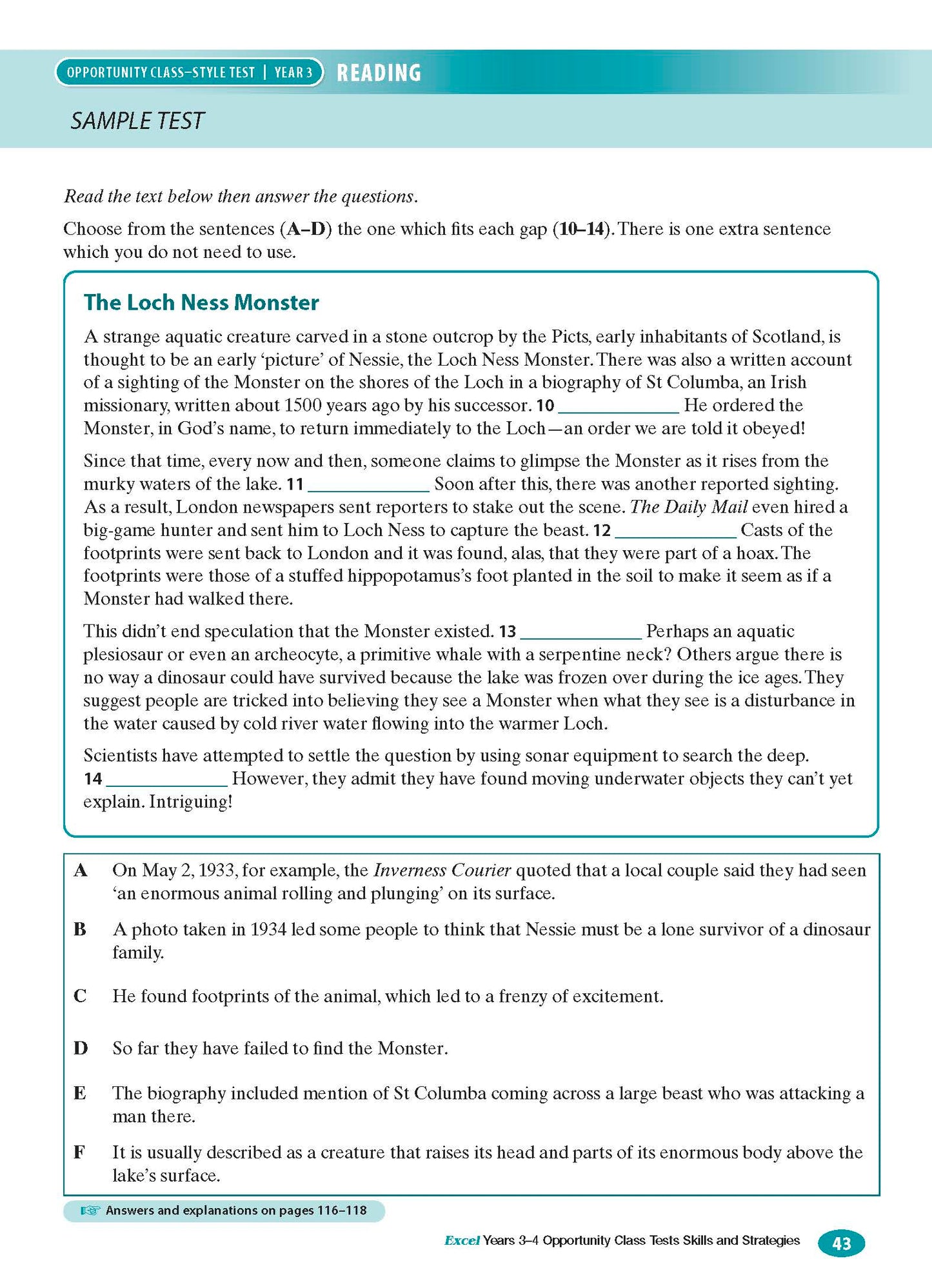 Excel Test Skills - Opportunity Class Tests Skills and Strategies Years 3-4