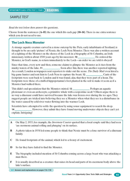 Excel Test Skills - Opportunity Class Tests Skills and Strategies Years 3-4