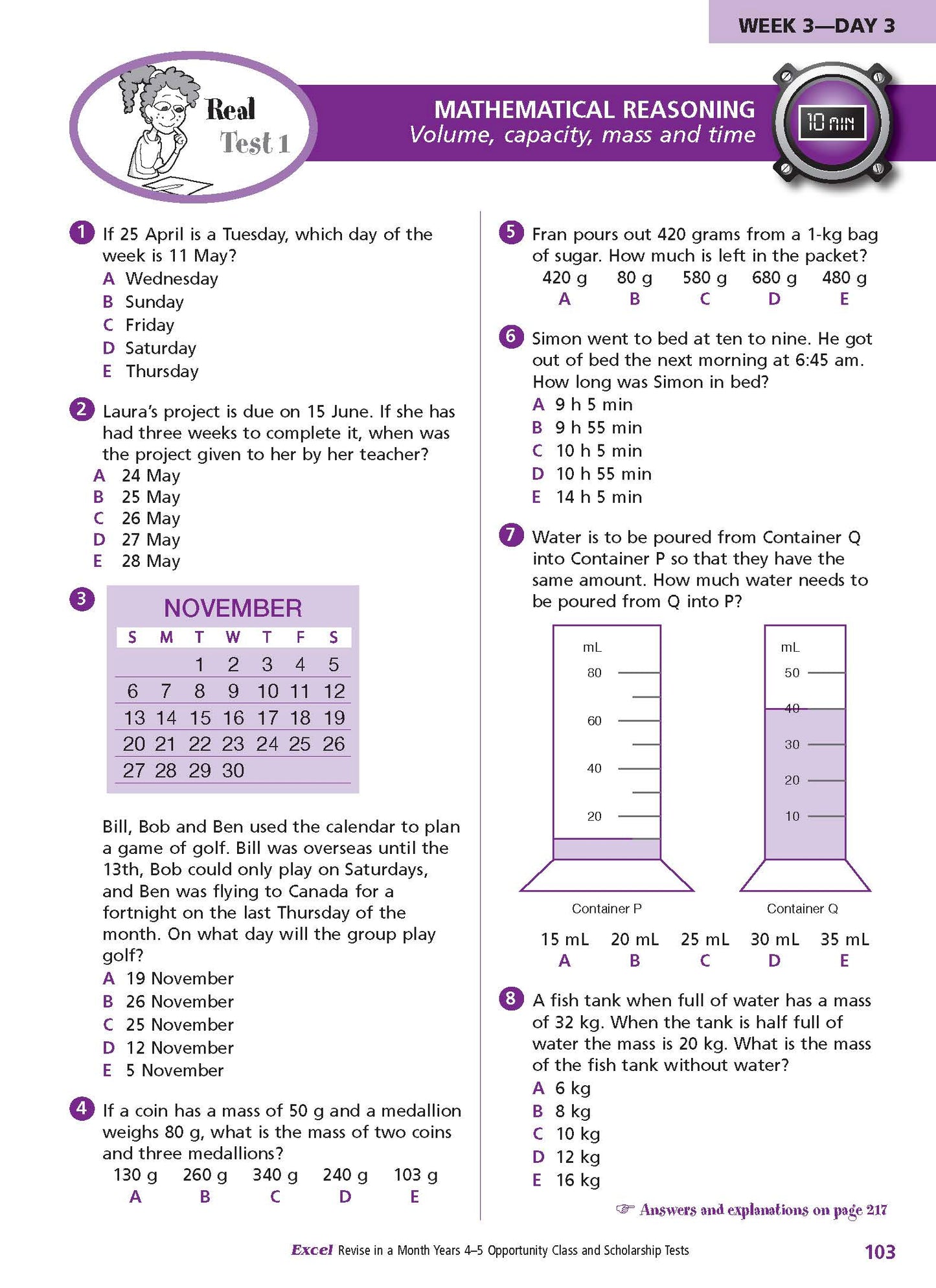 Excel Opportunity Class and Scholarship Tests Years 4-5