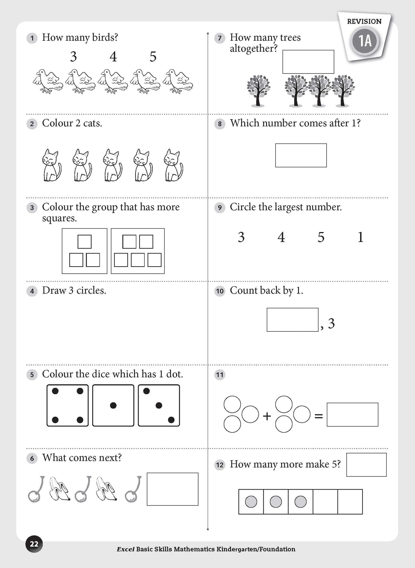 Excel Basic Skills - Mathematics Kindergarten/Foundation