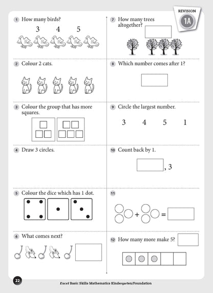 Excel Basic Skills - Mathematics Kindergarten/Foundation