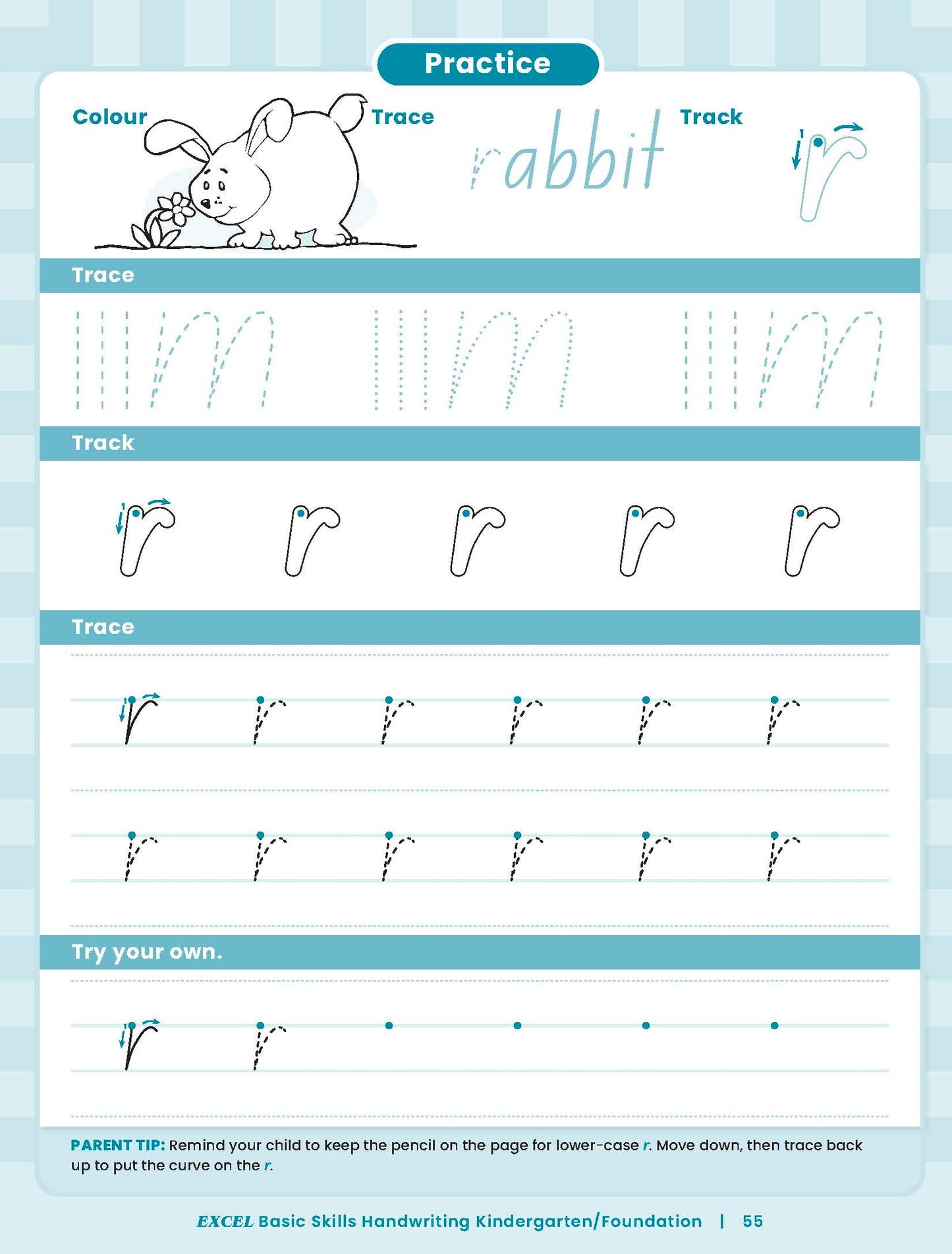 Excel Basic Skills - Handwriting Kindergarten/Foundation