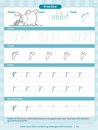 Excel Basic Skills - Handwriting Kindergarten/Foundation