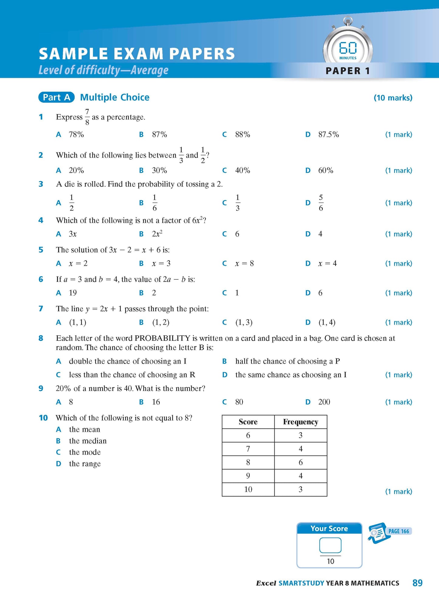 Excel SmartStudy - Mathematics Year 8