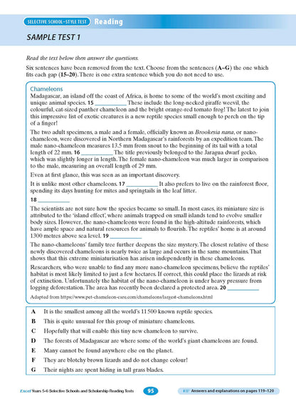 Excel Selective Schools and Scholarship Reading Tests Years 5-6