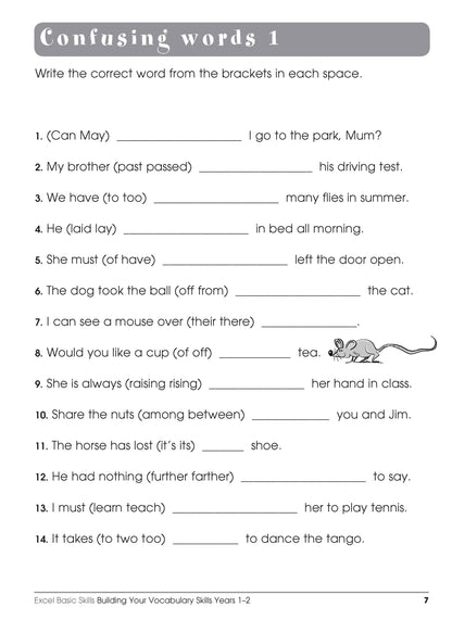 Excel Basic Skills - Building Your Vocabulary Skills Years 1-2