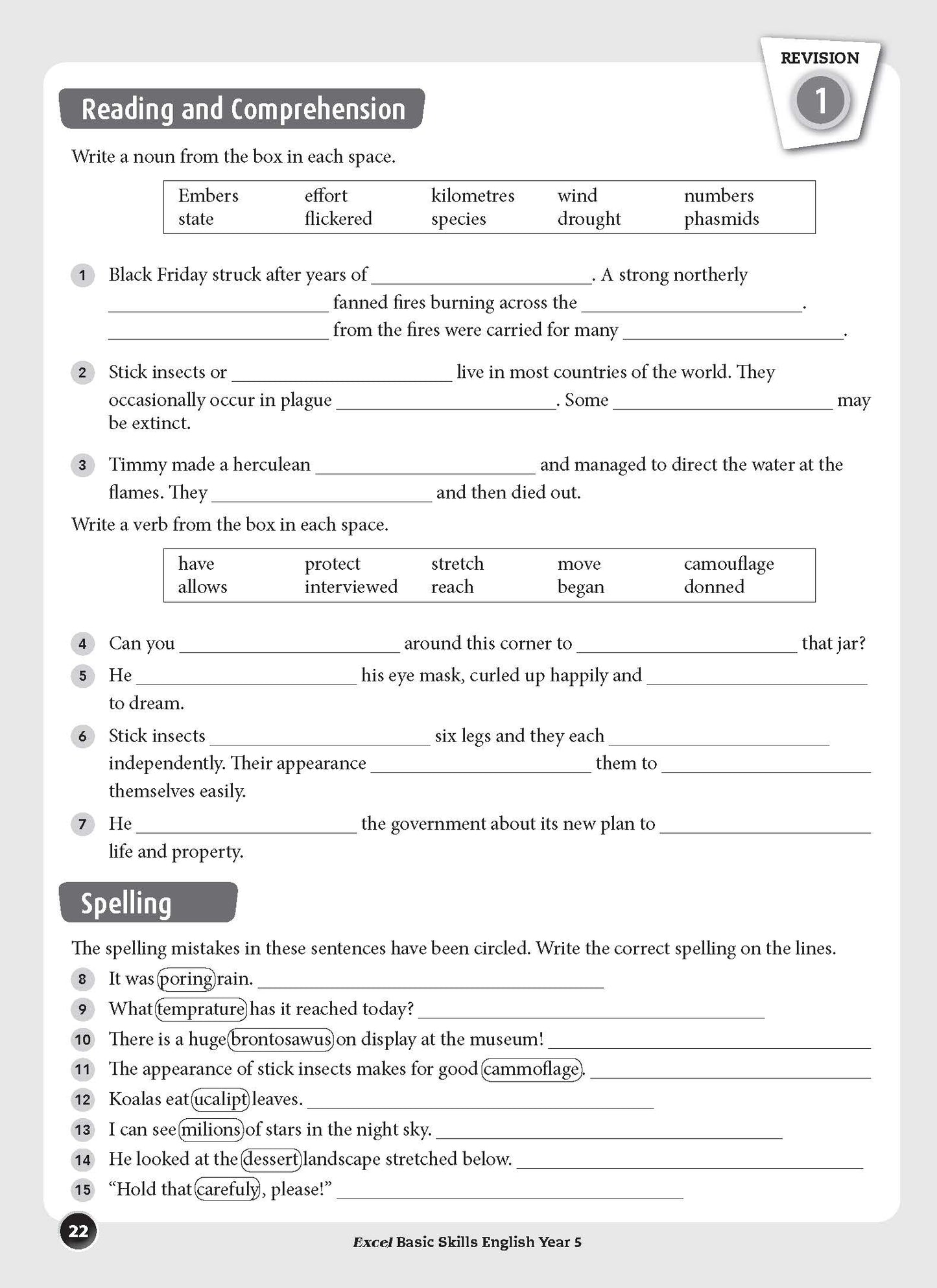 Excel Basic Skills - English Year 5