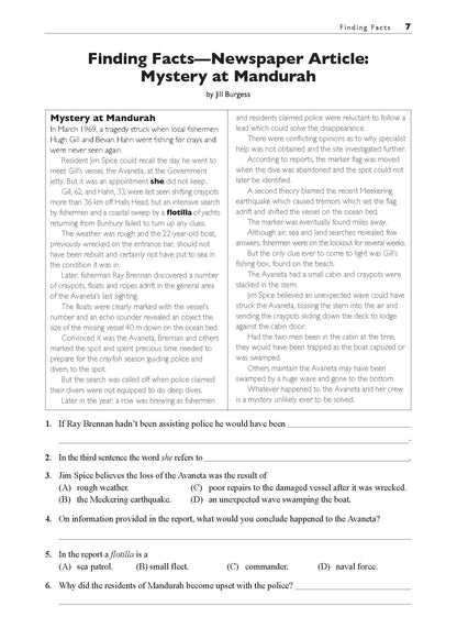 Excel Basic Skills - Comprehension and Written Expression Year 7