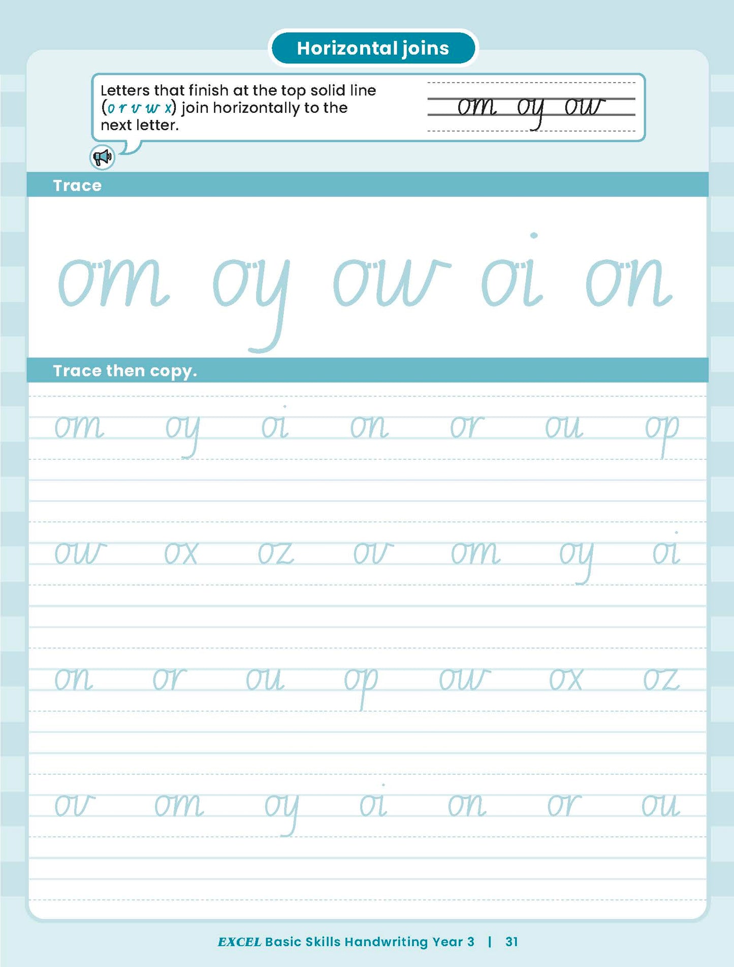 Excel Basic Skills - Handwriting Year 3