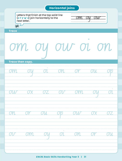 Excel Basic Skills - Handwriting Year 3