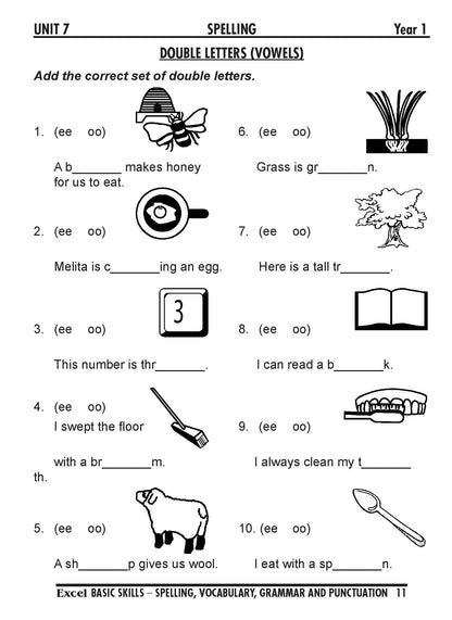 Excel Basic Skills - Spelling, Vocabulary, Grammar and Punctuation Years 1-2
