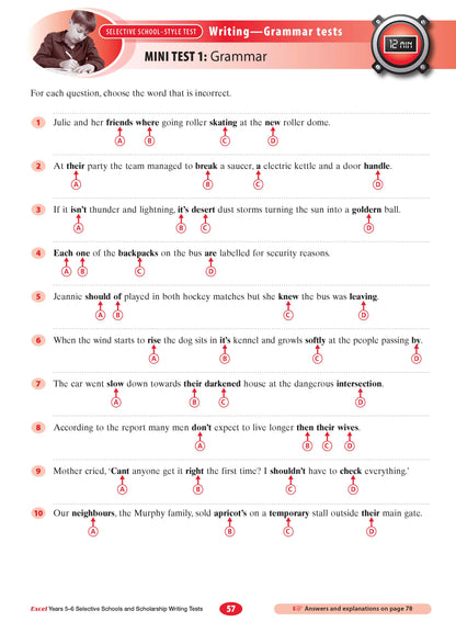 Excel Selective Schools and Scholarship Writing Tests Years 5-6