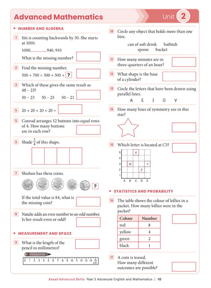 Excel Advanced Skills - Advanced English and Mathematics Year 3