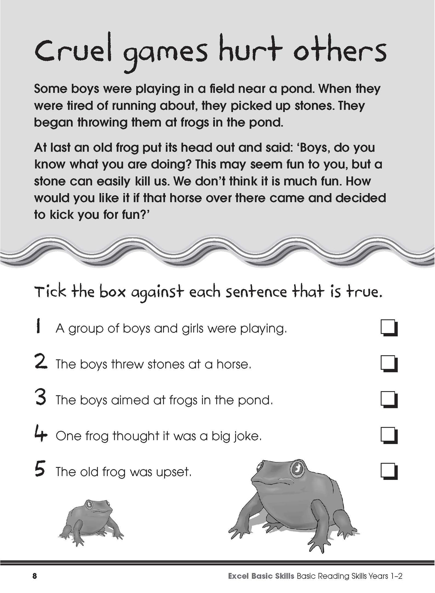 Excel Basic Skills - Basic Reading Skills Years 1-2