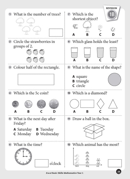 Excel Basic Skills - Mathematics Year 1