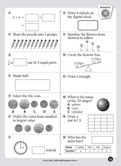 Excel Basic Skills - Mathematics Year 2
