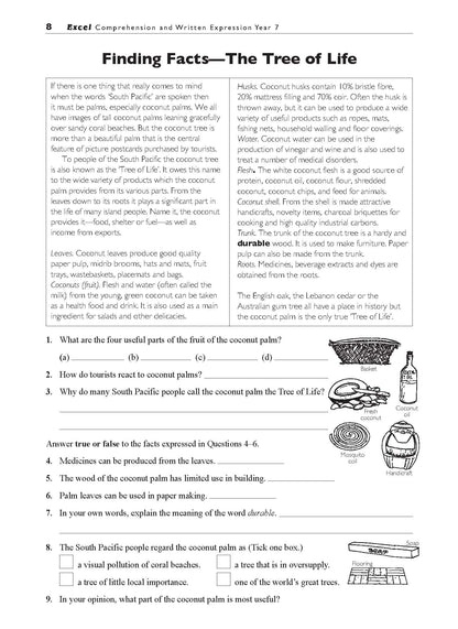 Excel Basic Skills - Comprehension and Written Expression Year 7