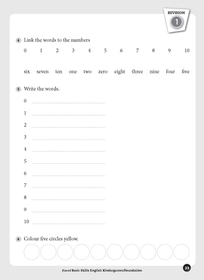 Excel Basic Skills - English Kindergarten/Foundation