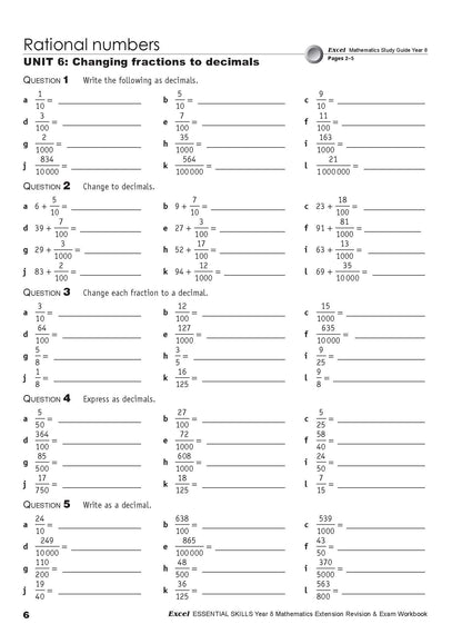 Excel Essential Skills - Mathematics Extension Revision and Exam Workbook Year 8
