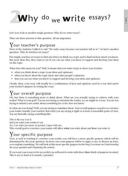 Excel Essential Skills - Essay Writing Step-by-Step Years 7-10